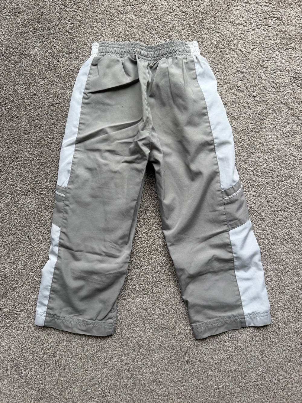 Nike Gray Kids Track Pants with White Side Panels